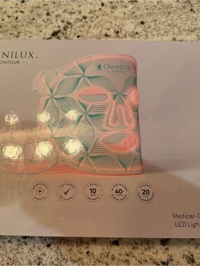 Omnilux Contour LED Mask - Pink with Teal Floral Pattern